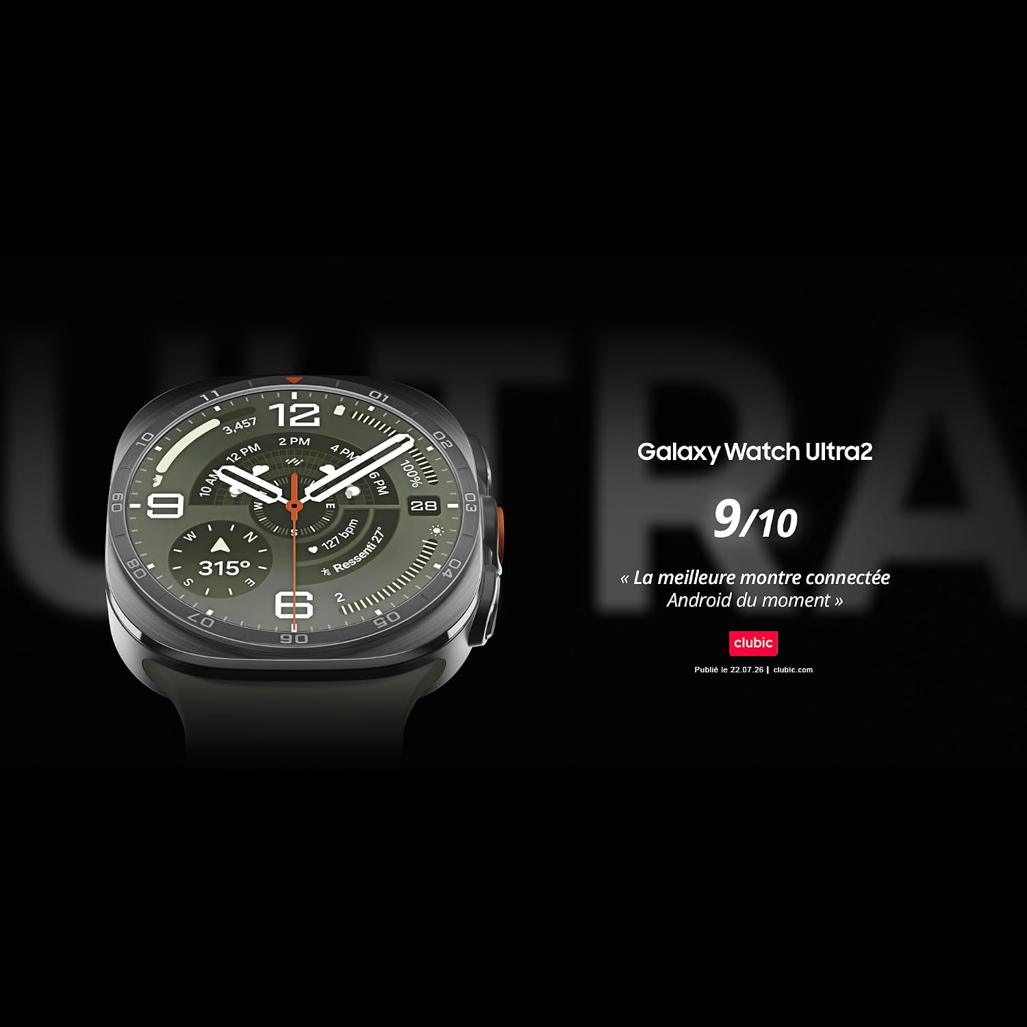 Galaxy Watch Ultra2, 4G, 47 mm, Argent Titane, Version FR