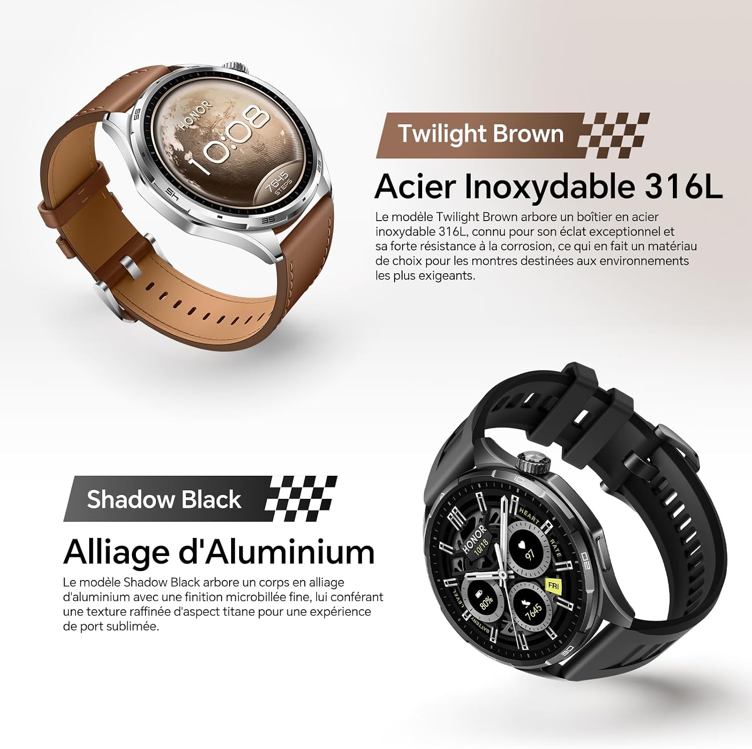 Watch 6 Montre, 35 Jours Autonomie, NFC, Écran 1.46’’ LTPS 3000 Nit Brown
