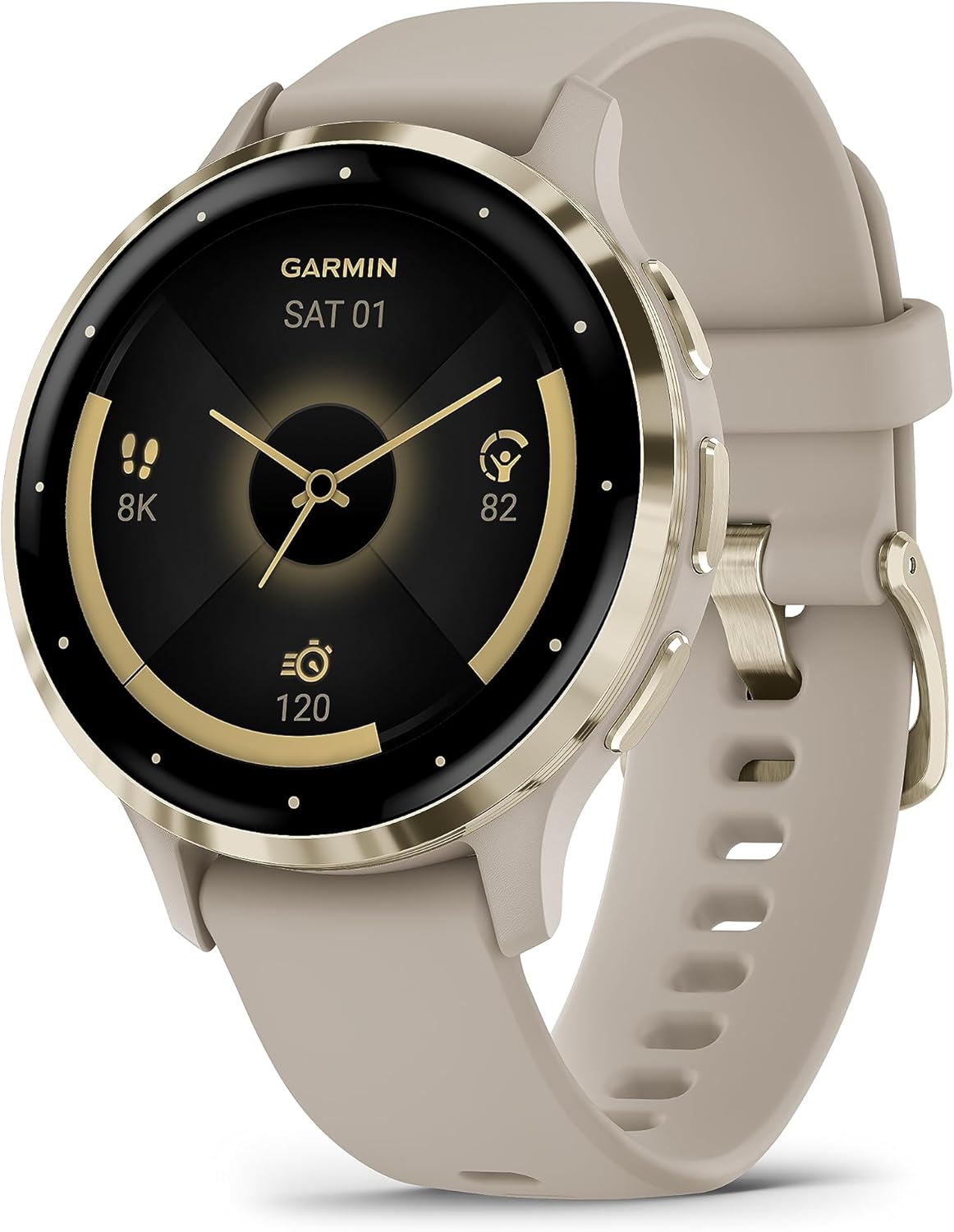 Venu 3S - Montre connectée GPS Sport et santé - Soft Gold avec Bracelet Lin 41 Smartwatch Lin