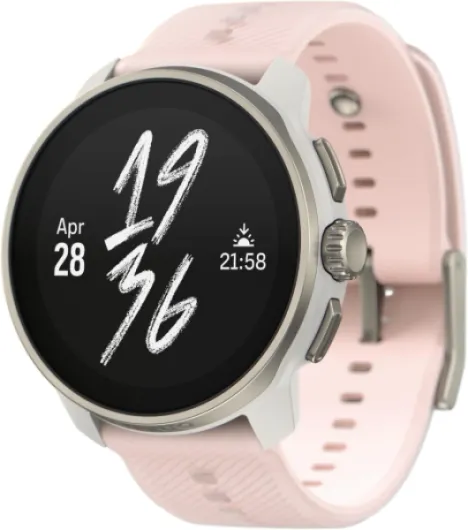 SUUNTO Race S Montre Sport Femme Homme, Tracker d'Activités GPS Running, Bi-Band GNSS, Carte Hors Ligne, Écran Tactile AMOLED, Smartwatch Cardiofréquencemètre Podomètre Altimètre, 13 Jours d'Autonomie Powder Pink