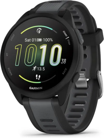 Garmin Forerunner 165, Running Smartwatch, Colorful AMOLED Display, Training Metrics and Recovery Insights, Black Standard Black