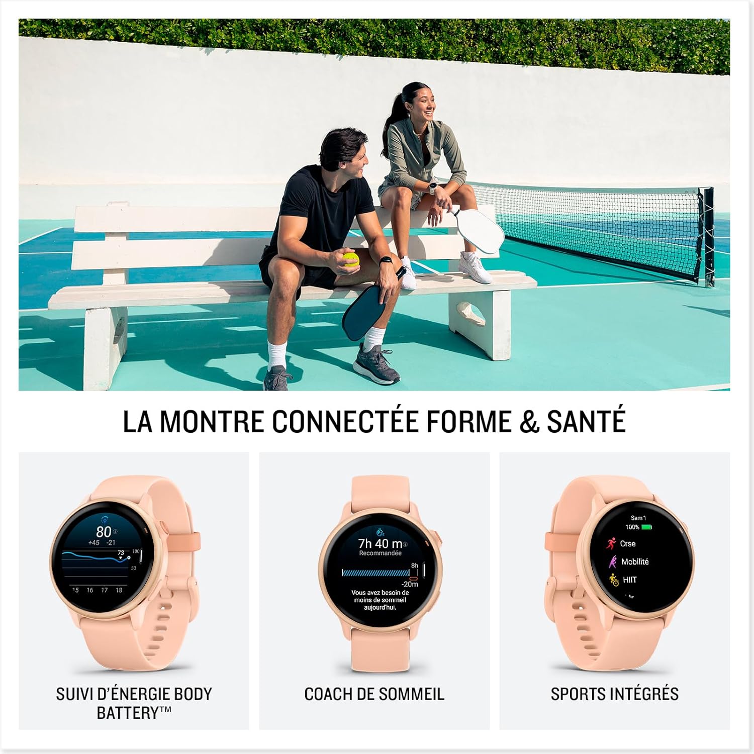 Vívoactive 6 - Montre connectée avec GPS Forme & santé avec écran Ultra-Lumineux - Pink Dawn avec boîtier Rose pêche Vivoactive 6 Rose pêche