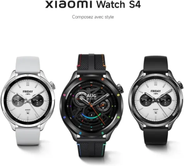 Watch S4 - Montre Connectée, Suivi du Sport, Ecran AMOLED 36mm, jusqu'à 15 Jours d'autonomie, appels Bluetooth, +150 Modes de Sport,GPS Double Bande, NFC,Androi & iOS, Noir S4 46mm Noir