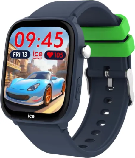 ICE-WATCH - Ice Smart Junior 3.0 Find My - Montre connectée géolocalisable pour Enfant avec Bracelet en Silicone (1.75 Pouces) - Compatible Find My, sans abonnement et sans Carte SIM Bleu
