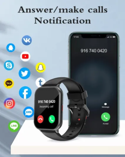 Montre Connectée Homme Femme avec Appel Bluetooth Smartwatch avec Podometre Cardiofrequencemetre Oxymetre Montre Sport pour iPhone Android Etanche IP68 Notification Chronometre Meteo Noir