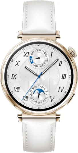 Watch GT 5 41mm Montre Connectée, Design aux Lignes épurées, Nouvelle expérience de Course à Pieds et de Cyclisme, Suivi de la santé, Jusqu'à 7 Jours d'autonomie, iOS & Android, Blanc(Cuir) Watch GT 5 41mm Seule Blanc