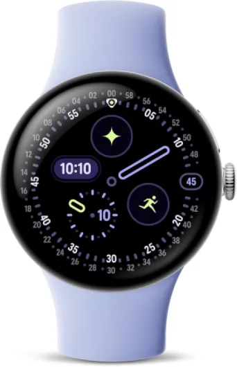 Pixel Watch 4 (41 mm) – Montre connectée Android, Suivi Complet des données de santé et de Remise en Forme – Boîtier en Aluminium Argent Poli – Bracelet Sport Iris – Wi-FI WiFi Argent Poli / Iris 41 mm