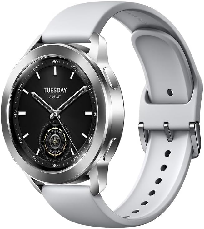 Watch S3 Montre connectée, Corps Ultra-léger de la Montre, Recharge Rapide en 5 Minutes, 2 Jours complets d'autonomie, Contrôle gestuel, Détection avancée de la santé, Silver