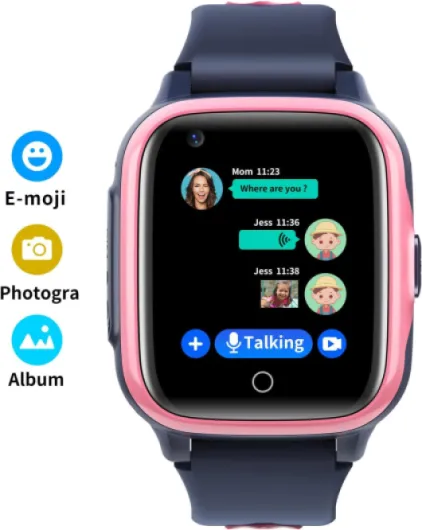 Montre Connectée Enfant GPS 4G pour Garçon Fille Montre Intelligente avec WiFi Appel Vidéo SOS Caméra Étanche Message Réveil Chronomètre Mode Classe Lecteur de Musique Notification de Vibration 8.1 Rose