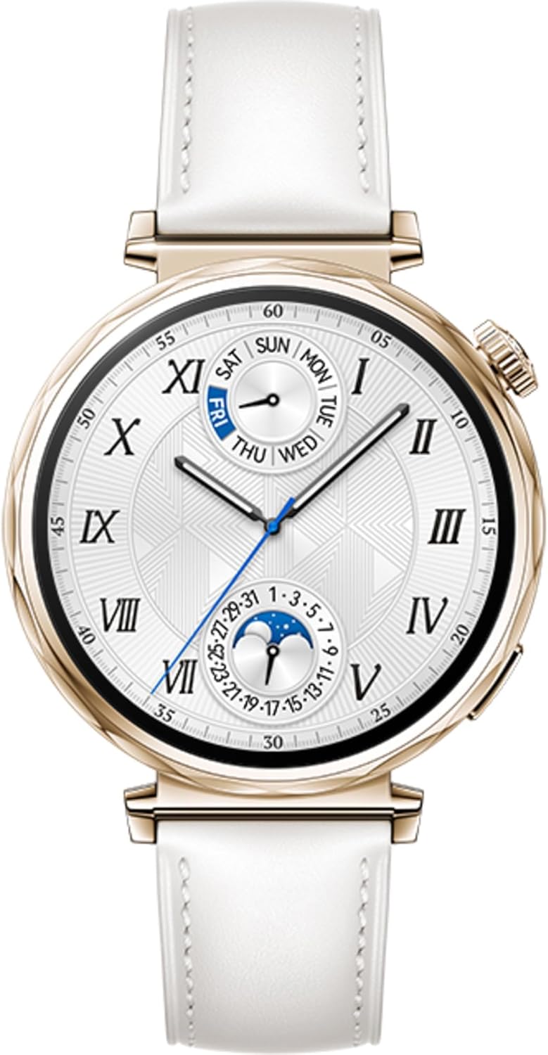 Montre connectée Huawei Watch GT 5 41 mm doré en acier inoxydable avec bracelet en cuir reconstitué Blanc GT 5 41mm blanc