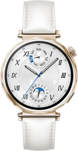 Montre connectée Huawei Watch GT 5 41 mm doré en acier inoxydable avec bracelet en cuir reconstitué Blanc GT 5 41mm blanc