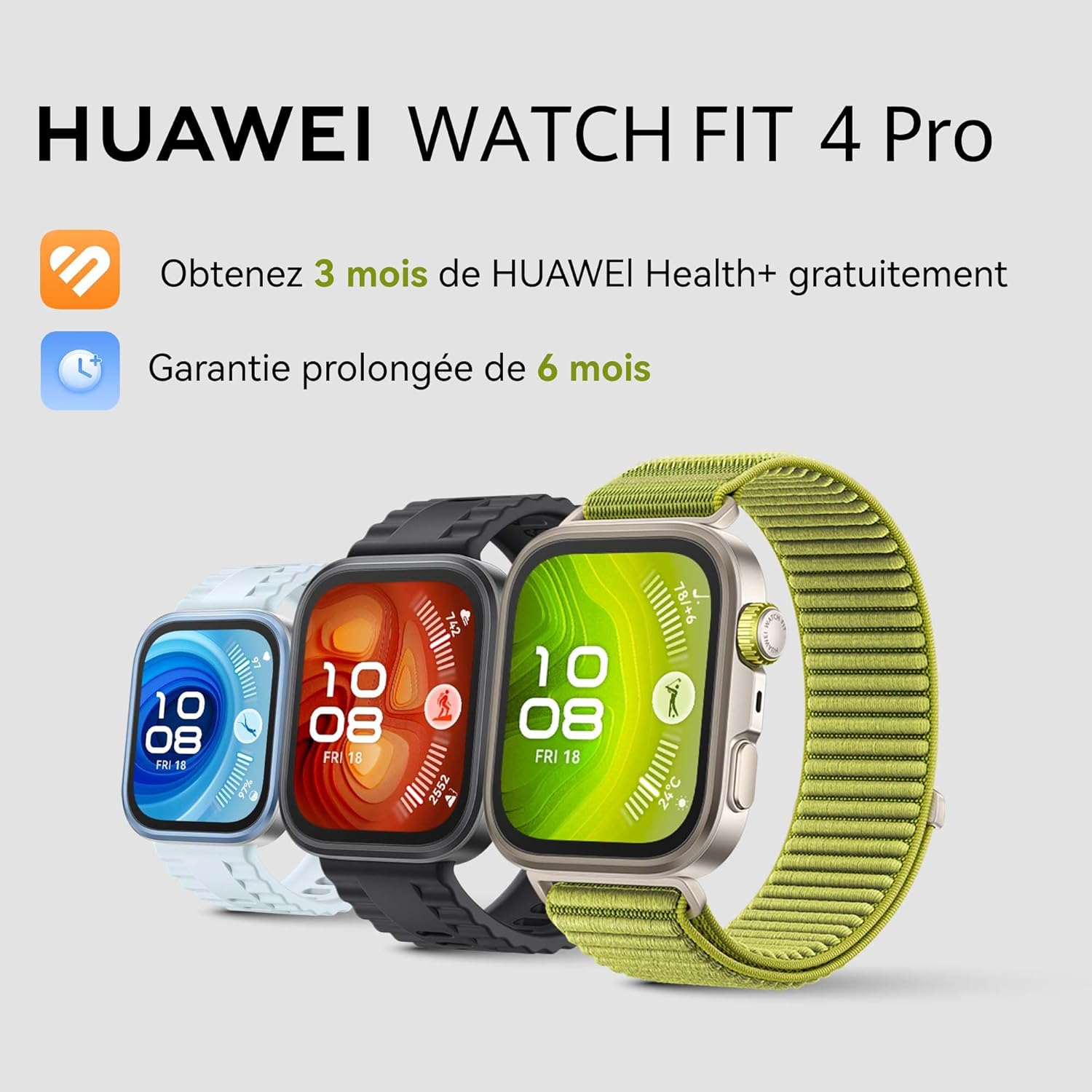 Watch FIT 4 Pro Montre connectée, Ultra-Fine, 1.82" Écran Verre Saphir, Bordure en Alliage de Titane, Suivi de la santé, ECG, Jusqu'à 10 Jours d'autonomie, Garantie prolongée de 6 Mois, Bleu FIT 4 Pro Montre seule Bleu