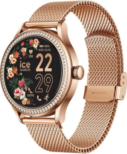 Ice-Watch - ICE smart ST 2.0 - Montre connectée pour femme avec bracelet en acier inoxydable (1,2 pouces) - GPS, Compteur de pas, suivi activités, … Rose-gold
