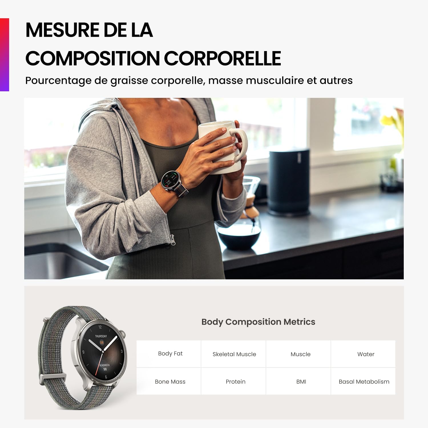 Balance 46mm Montre Intelligente, Paiement sans Contact NFC, Fitness AI, Autonomie de 14 Jours, Surveillance du Sommeil et de la Santé, GPS, 150 Modes Sportifs, pour Android et iPhone Midnight Black