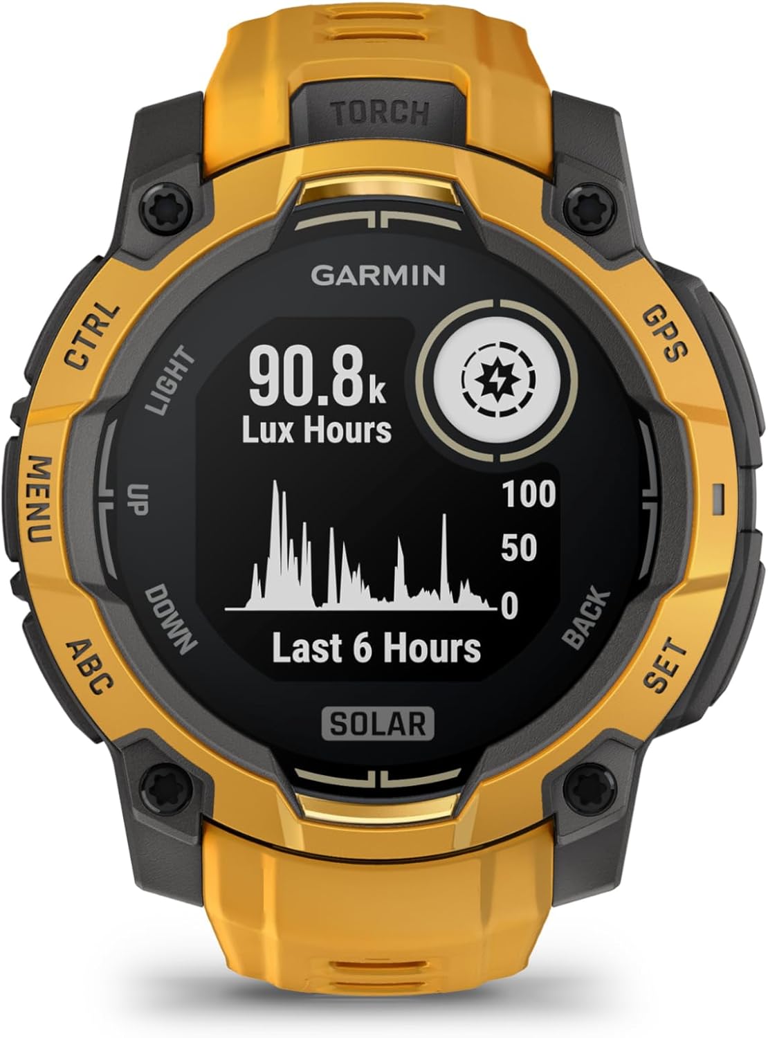 Garmin Instinct 3, Solar - Montre GPS connectée et Robuste avec écran Solaire – Jaune avec Bracelet Silicone Jaune Or/Gris – Boîtier 45 mm Jaune 45mm SOLAR