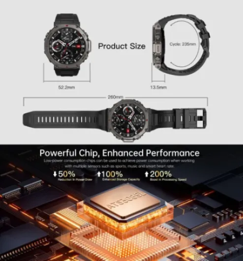 SWZEC Mivrass GPS Sports Smartwatch(Noir)