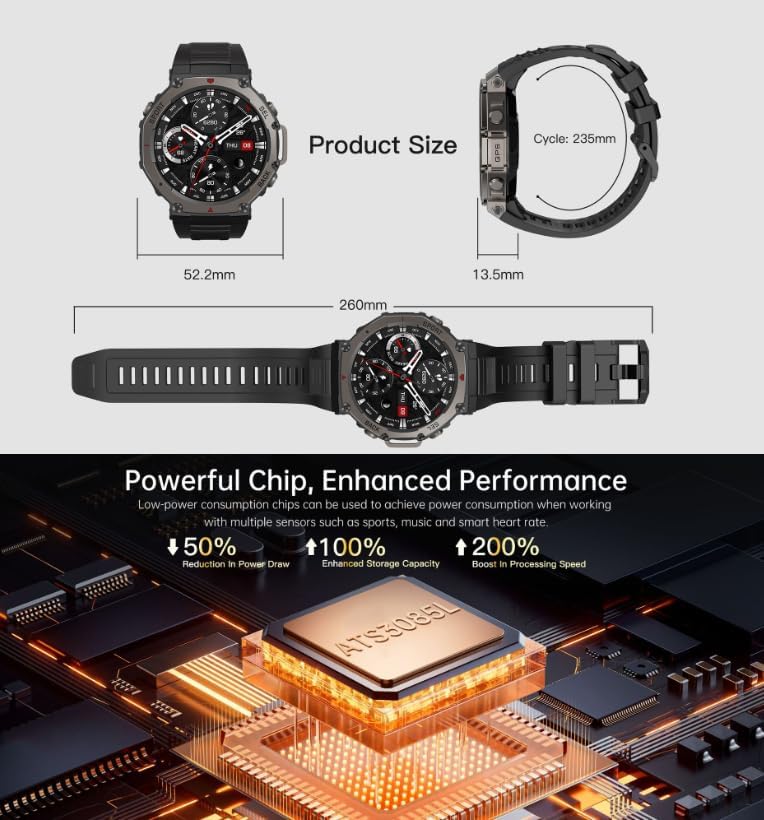 SWZEC Mivrass GPS Sports Smartwatch(Rouge)