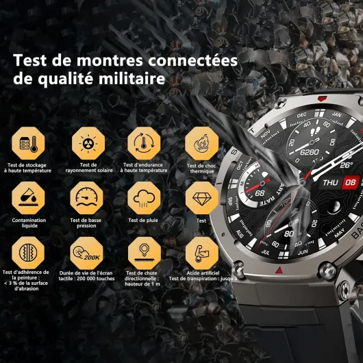Reiteag Sekoda GPS Smartwatch Double Fréquence, Plus de 170 Données De Fitness et De Santé, Autonomie De La Batterie De 15 Jours, Fréquence Cardiaque et SPO₂, Étanche, (Noir)