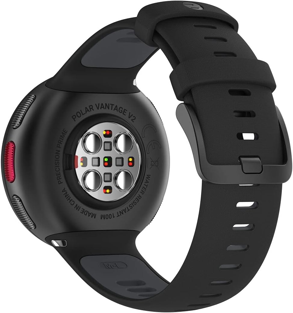 Vantage V2 - GPS Montre Connectée Running et Triathlon Premium - Mesure de la Fréquence Cardiaque au Poignet pour Course à Pied, Natation, Cyclisme - Contrôle de la Musique, Météo M/L Vantage V2 Noir-Noir