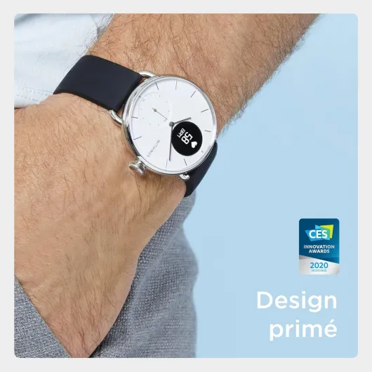 ScanWatch Horizon Montre Intelligente Hybride avec ECG, fréquence Cardiaque, oxymètre – Autonomie de la Batterie de 30 Jours – Montre Intelligente pour Homme et Femme – Tracker d'activité – 38 mm White
