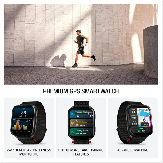 Garmin Venu X1, 51mm GPS smartwatch, Large 2" Square AMOLED Display, LED Flashlight, Lightweight, Ultra Thin 8mm Watch case, 100 pre Loaded Sports apps, up to 8 Days Battery Life, Black