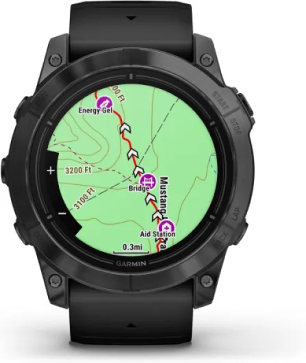 Epix Pro - Montre GPS Multisports connectée avec écran Amoled – Gray avec Bracelet Noir – Boîtier 51 mm 51mm