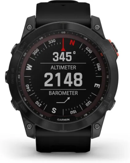 Fenix 7X, Solar - Montres GPS multisports connectée haute performance - Gray avec bracelet noir – Boitier 51 mm Noir/Silver 51mm sport