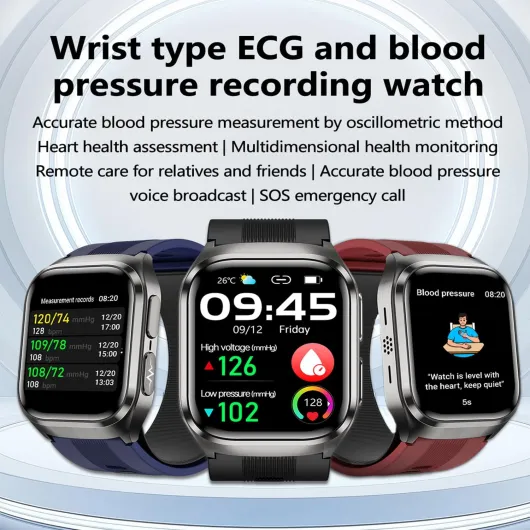 Montre intelligente pour homme et femme, écran Retina AMOLED de 2,06 pouces, batterie 530 mAh, ECG, NFC, Bluetooth 5.3, données de jugement assistées intelligentes (bleu)
