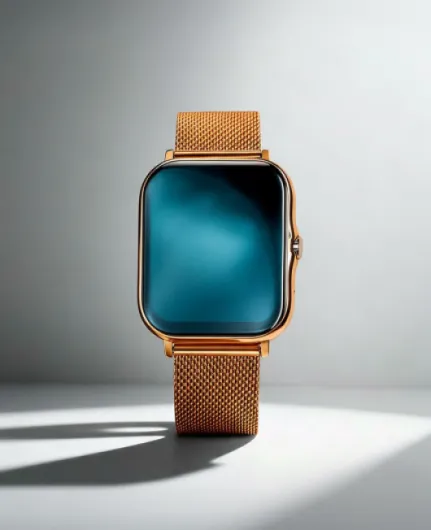 Aeternia Montre Connectée au Design Premium, avec Bracelet Interchangeable en Acier Inoxydable Couleur Or