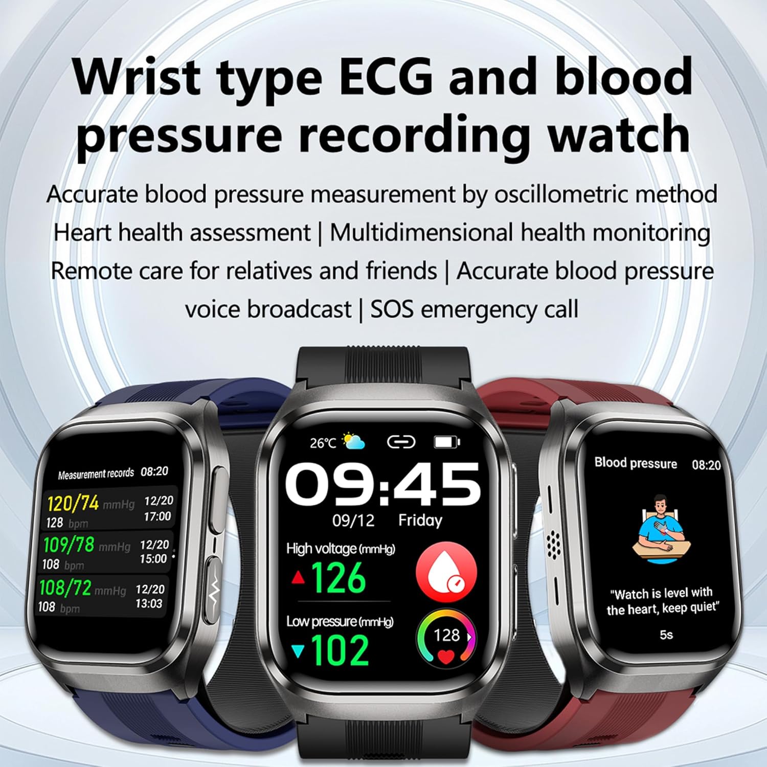 Montre intelligente pour homme et femme, écran Retina AMOLED de 2,06 pouces, batterie 530 mAh, ECG, NFC, Bluetooth 5.3, données de jugement assistées intelligentes (Noir)