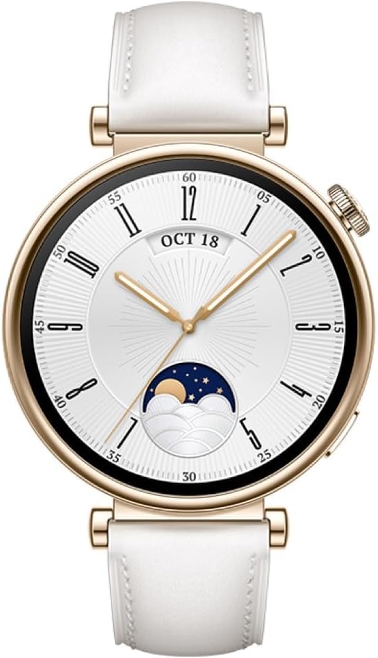 Watch GT 4 Montre Connectée Femme Jusqu'à 14 Jours d'autonomie - Compatible avec iOS et Android - Suivi de la fréquence Cardiaque - Montre Sport, SpO2 et GPS - 41MM Blanc Version FR 41 MM White