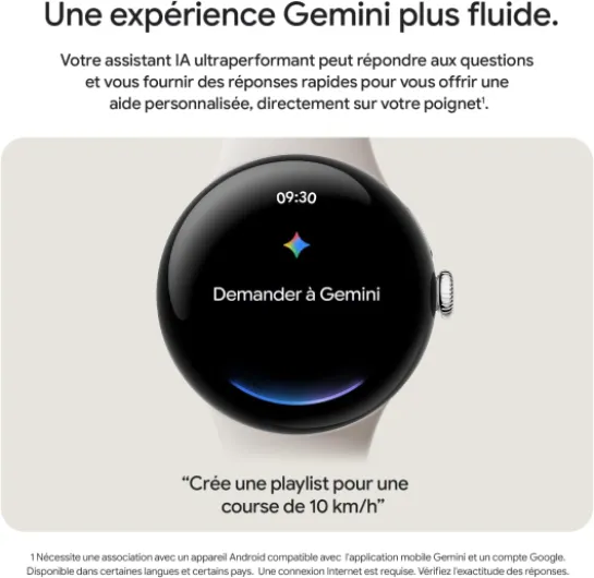 Pixel Watch 3 (45 mm) — Boîtier Noir Mat — Bracelet Noir Volcanique — Wi-FI Noir Mat / Noir Volcanique Wifi